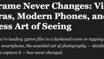 The art of photography hasn’t changed though…